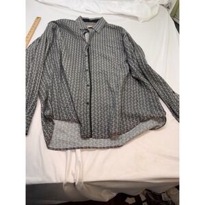 Verona Italian Design Men's Xl 100% Cotton  Long Sleeve Button Shirt Geo Gothic